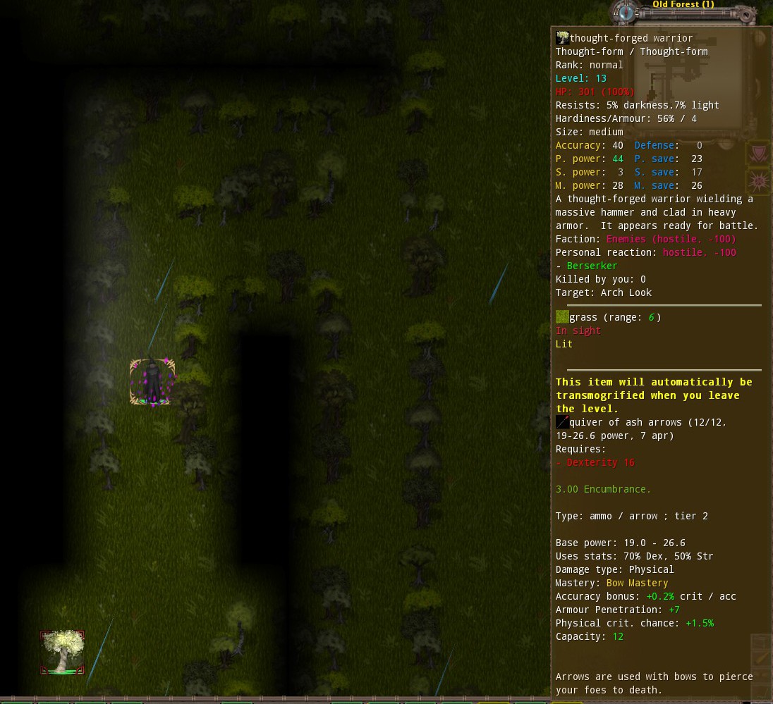 Screenshot showing sprite and description