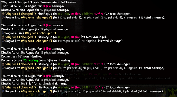 Screenshot of log after usage