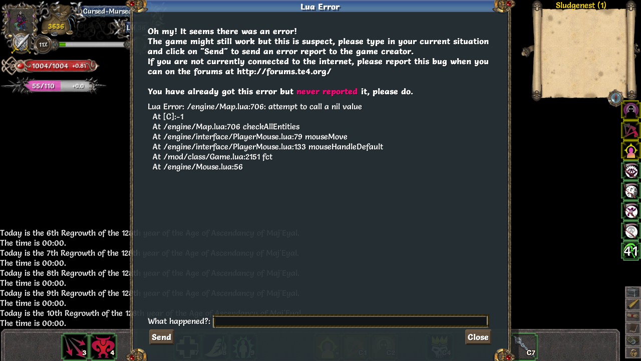 Bug report