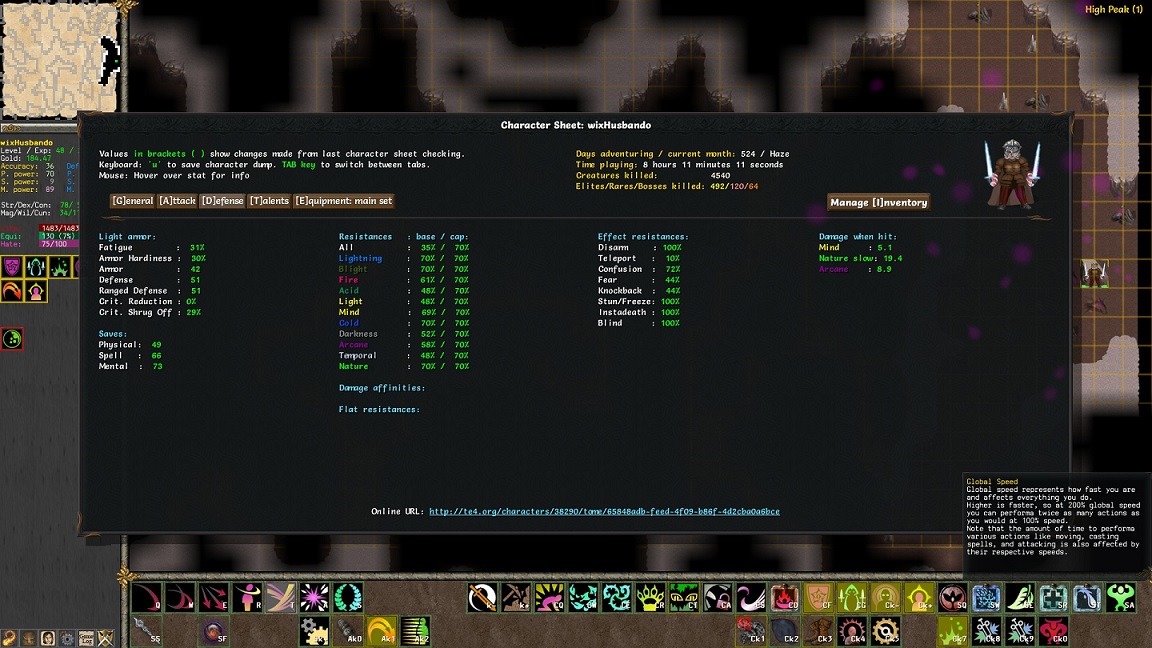 Resistances before equipping alchemist's helper