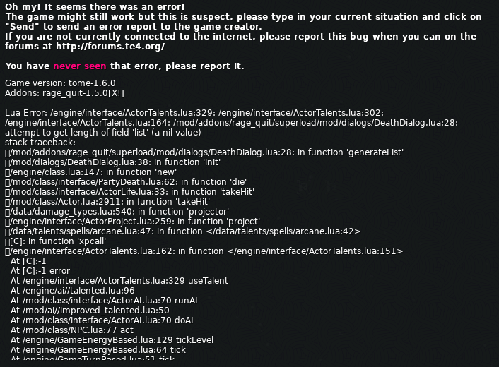 LUA error