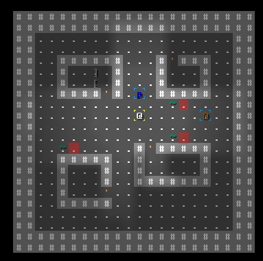 Screenshot. Stealthed guards shaded