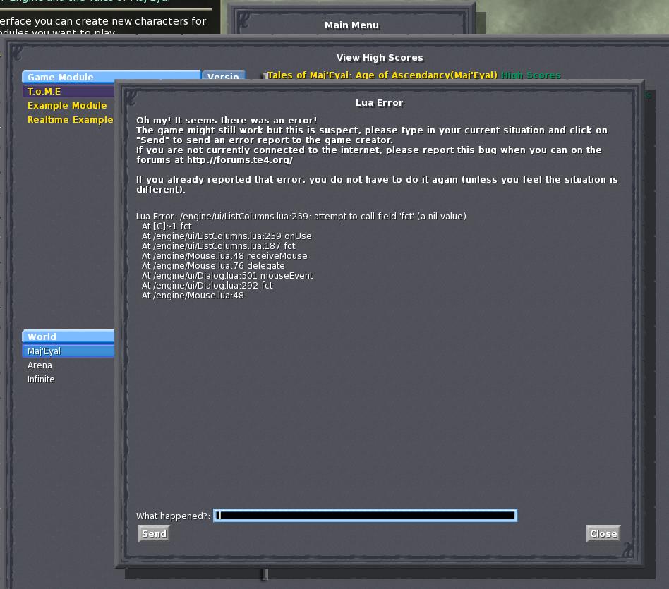 Screenshot of error (jpg for filesize)