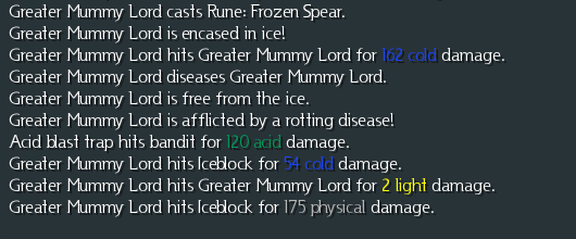 A prime example of both the Frozen Spear issue, *and* the effects-bouncing-back-against-ice-encased-characters bug.